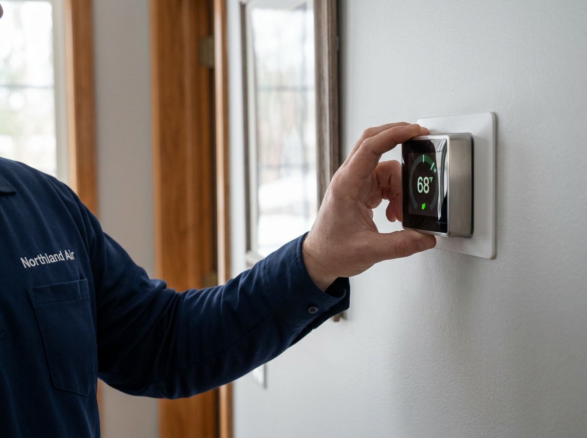 Smart thermostat eligible for rebates installed in a Duluth home
